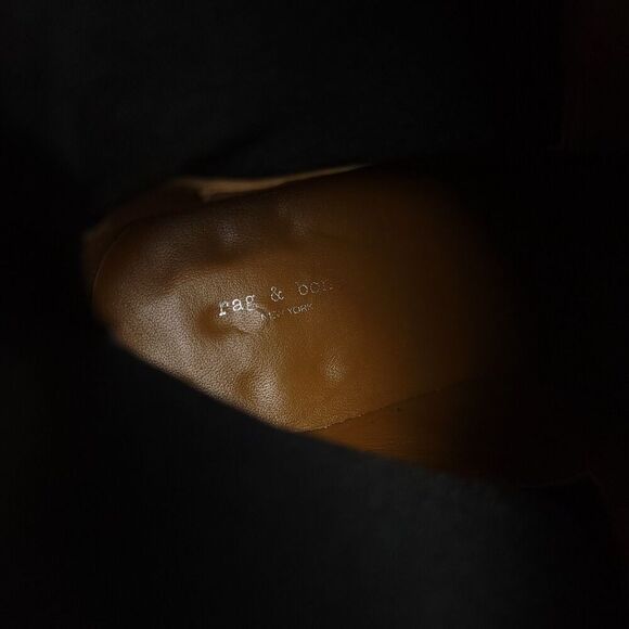 RAG & BONE Axel Black Suede Leather Block Heeled Western Chelsea Boots Minimal - Picture 9 of 9